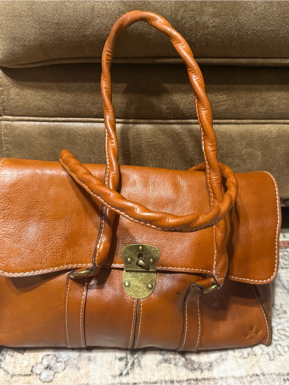 Patricia Nash Vienna Classic Tan Leather Satchel Handbag - Timeless Women’s Tote